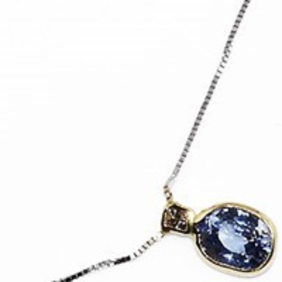$1,900 10K/14K Gold .89CT Natural Ceylon Sapphire & Diamond 2-Stone Necklace - Picture 5 of 8